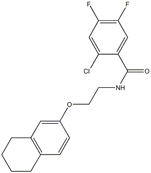 2-chloro-4,5-difluoro-N-[2-(5,6,7,8-tetrahydro-2-naphthalenyloxy)ethyl]benzamide 结构式