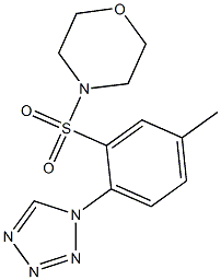4-{[5-methyl-2-(1H-tetraazol-1-yl)phenyl]sulfonyl}morpholine,634168-64-2,结构式