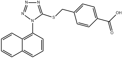 4-({[1-(1-naphthyl)-1H-tetraazol-5-yl]sulfanyl}methyl)benzoic acid|