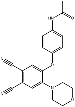 N-{4-[4,5-dicyano-2-(4-morpholinyl)phenoxy]phenyl}acetamide 化学構造式