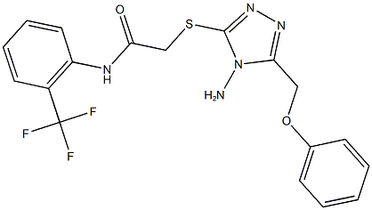 2-{[4-amino-5-(phenoxymethyl)-4H-1,2,4-triazol-3-yl]sulfanyl}-N-[2-(trifluoromethyl)phenyl]acetamide 结构式