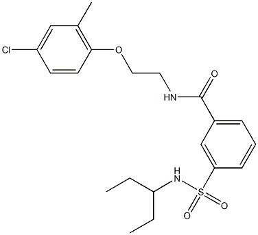 N-[2-(4-chloro-2-methylphenoxy)ethyl]-3-{[(1-ethylpropyl)amino]sulfonyl}benzamide 化学構造式