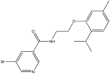 5-bromo-N-[2-(2-isopropyl-5-methylphenoxy)ethyl]nicotinamide 结构式