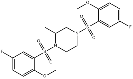 1,4-bis[(5-fluoro-2-methoxyphenyl)sulfonyl]-2-methylpiperazine Structure