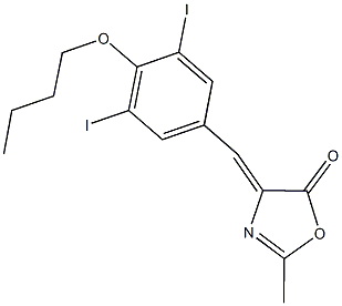 4-(4-butoxy-3,5-diiodobenzylidene)-2-methyl-1,3-oxazol-5(4H)-one Structure