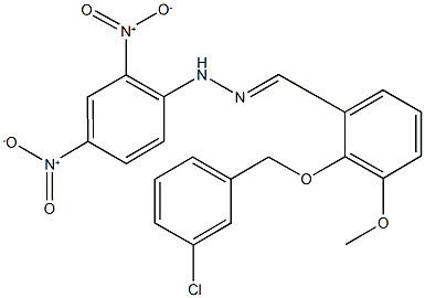 2-[(3-chlorobenzyl)oxy]-3-methoxybenzaldehyde {2,4-bisnitrophenyl}hydrazone,634592-84-0,结构式