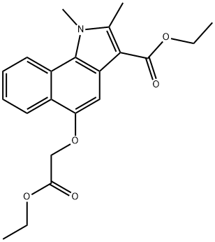 ethyl 5-(2-ethoxy-2-oxoethoxy)-1,2-dimethyl-1H-benzo[g]indole-3-carboxylate,634593-64-9,结构式