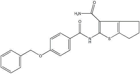 2-{[4-(benzyloxy)benzoyl]amino}-5,6-dihydro-4H-cyclopenta[b]thiophene-3-carboxamide 结构式