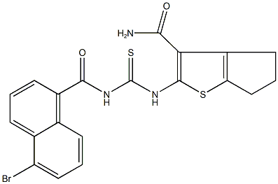 637313-65-6 2-({[(5-bromo-1-naphthoyl)amino]carbothioyl}amino)-5,6-dihydro-4H-cyclopenta[b]thiophene-3-carboxamide