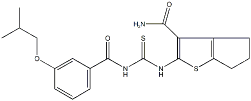 2-({[(3-isobutoxybenzoyl)amino]carbothioyl}amino)-5,6-dihydro-4H-cyclopenta[b]thiophene-3-carboxamide,637313-81-6,结构式