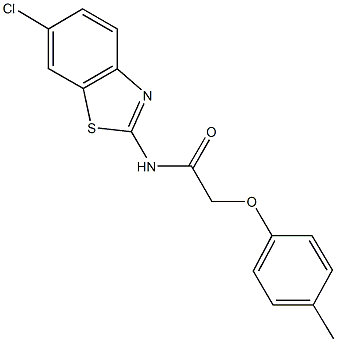 N-(6-chloro-1,3-benzothiazol-2-yl)-2-(4-methylphenoxy)acetamide 结构式