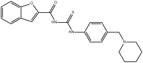 N-(1-benzofuran-2-ylcarbonyl)-N'-[4-(1-piperidinylmethyl)phenyl]thiourea 化学構造式