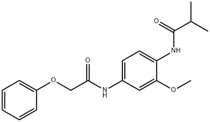 N-{2-methoxy-4-[(phenoxyacetyl)amino]phenyl}-2-methylpropanamide Struktur