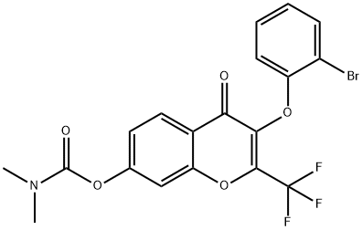 3-(2-bromophenoxy)-4-oxo-2-(trifluoromethyl)-4H-chromen-7-yl dimethylcarbamate,637749-03-2,结构式