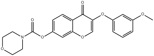 3-(3-methoxyphenoxy)-4-oxo-4H-chromen-7-yl4-morpholinecarboxylate Struktur