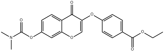 ethyl4-[(7-{[(dimethylamino)carbonyl]oxy}-4-oxo-4H-chromen-3-yl)oxy]benzoate,637750-62-0,结构式