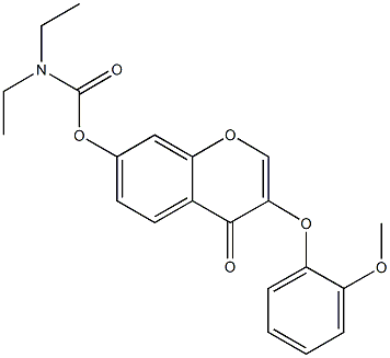 3-(2-methoxyphenoxy)-4-oxo-4H-chromen-7-yldiethylcarbamate Struktur