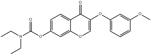 3-(3-methoxyphenoxy)-4-oxo-4H-chromen-7-yldiethylcarbamate 结构式