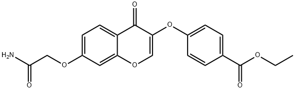 ethyl4-{[7-(2-amino-2-oxoethoxy)-4-oxo-4H-chromen-3-yl]oxy}benzoate 结构式