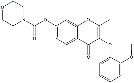 3-(2-methoxyphenoxy)-2-methyl-4-oxo-4H-chromen-7-yl4-morpholinecarboxylate Structure