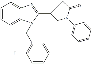 4-[1-(2-fluorobenzyl)-1H-benzimidazol-2-yl]-1-phenyl-2-pyrrolidinone Struktur