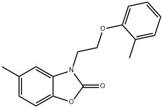 5-methyl-3-[2-(2-methylphenoxy)ethyl]-1,3-benzoxazol-2(3H)-one Struktur