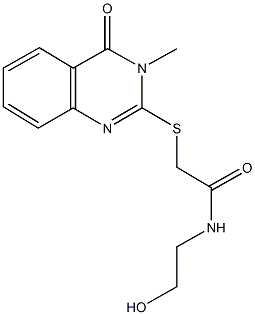 N-(2-hydroxyethyl)-2-[(3-methyl-4-oxo-3,4-dihydro-2-quinazolinyl)sulfanyl]acetamide Structure