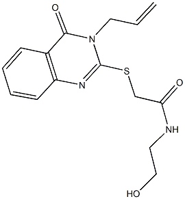 2-[(3-allyl-4-oxo-3,4-dihydro-2-quinazolinyl)sulfanyl]-N-(2-hydroxyethyl)acetamide Structure