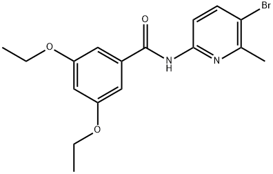 N-(5-bromo-6-methyl-2-pyridinyl)-3,5-diethoxybenzamide 化学構造式