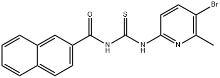 N-(5-bromo-6-methyl-2-pyridinyl)-N'-(2-naphthoyl)thiourea 化学構造式