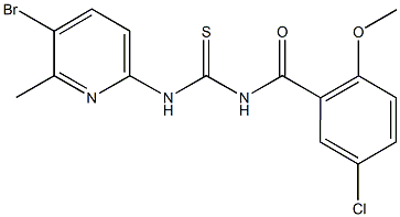 N-(5-bromo-6-methyl-2-pyridinyl)-N'-(5-chloro-2-methoxybenzoyl)thiourea Struktur