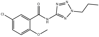 5-chloro-2-methoxy-N-(2-propyl-2H-tetraazol-5-yl)benzamide 结构式