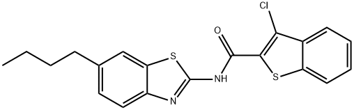 N-(6-butyl-1,3-benzothiazol-2-yl)-3-chloro-1-benzothiophene-2-carboxamide Struktur