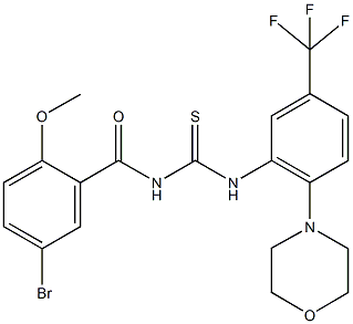 N-(5-bromo-2-methoxybenzoyl)-N'-[2-(4-morpholinyl)-5-(trifluoromethyl)phenyl]thiourea 化学構造式