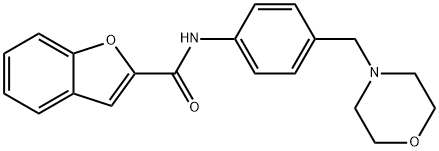 N-[4-(morpholin-4-ylmethyl)phenyl]-1-benzofuran-2-carboxamide 化学構造式