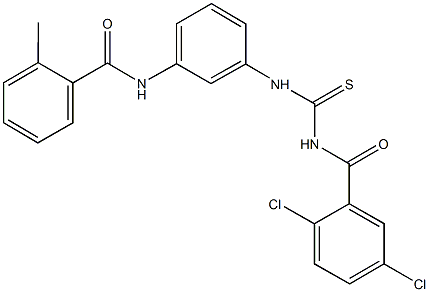 N-[3-({[(2,5-dichlorobenzoyl)amino]carbothioyl}amino)phenyl]-2-methylbenzamide 化学構造式