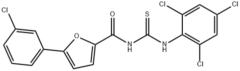 N-[5-(3-chlorophenyl)-2-furoyl]-N'-(2,4,6-trichlorophenyl)thiourea Struktur