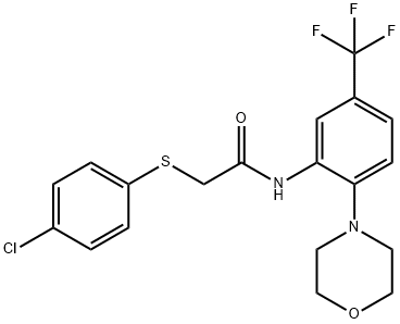 2-[(4-chlorophenyl)sulfanyl]-N-[2-(4-morpholinyl)-5-(trifluoromethyl)phenyl]acetamide 结构式