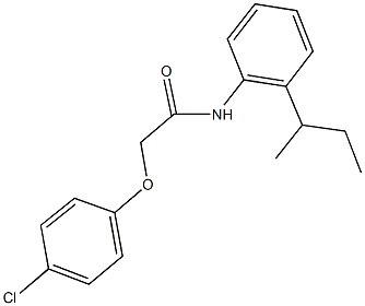 N-(2-sec-butylphenyl)-2-(4-chlorophenoxy)acetamide 化学構造式