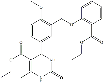 ethyl 4-(3-{[2-(ethoxycarbonyl)phenoxy]methyl}-4-methoxyphenyl)-6-methyl-2-oxo-1,2,3,4-tetrahydro-5-pyrimidinecarboxylate Structure