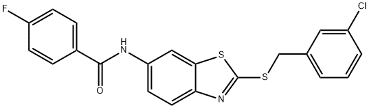 N-{2-[(3-chlorobenzyl)sulfanyl]-1,3-benzothiazol-6-yl}-4-fluorobenzamide Structure