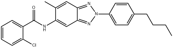 N-[2-(4-butylphenyl)-6-methyl-2H-1,2,3-benzotriazol-5-yl]-2-chlorobenzamide Structure