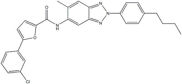 N-[2-(4-butylphenyl)-6-methyl-2H-1,2,3-benzotriazol-5-yl]-5-(3-chlorophenyl)-2-furamide,639043-07-5,结构式