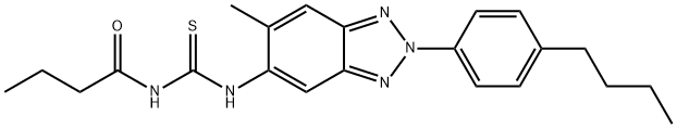 N-[2-(4-butylphenyl)-6-methyl-2H-1,2,3-benzotriazol-5-yl]-N'-butyrylthiourea Structure