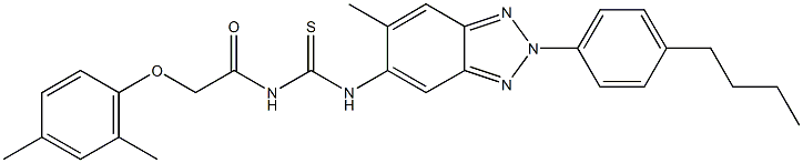 N-[2-(4-butylphenyl)-6-methyl-2H-1,2,3-benzotriazol-5-yl]-N'-[(2,4-dimethylphenoxy)acetyl]thiourea Struktur