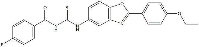 N-[2-(4-ethoxyphenyl)-1,3-benzoxazol-5-yl]-N'-(4-fluorobenzoyl)thiourea Struktur