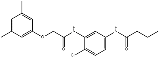 N-(4-chloro-3-{[(3,5-dimethylphenoxy)acetyl]amino}phenyl)butanamide Structure