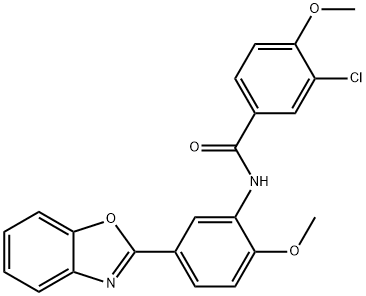 N-[5-(1,3-benzoxazol-2-yl)-2-methoxyphenyl]-3-chloro-4-methoxybenzamide Struktur