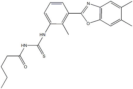 N-[3-(5,6-dimethyl-1,3-benzoxazol-2-yl)-2-methylphenyl]-N'-pentanoylthiourea|