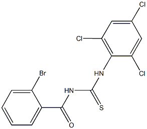 N-(2-bromobenzoyl)-N'-(2,4,6-trichlorophenyl)thiourea Struktur